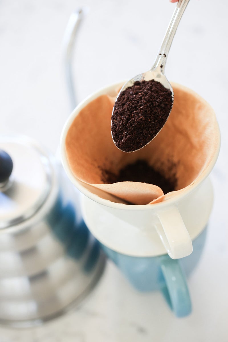Simply Charmed Ceramic Pour Over Coffee Maker with 40 Count Melitta Filters - Elegant Single Serve Coffee Dripper for Rich Brewed Pour Over Coffee - Base Measures 4", Height 3" - Brews 8-16 oz - Image 4